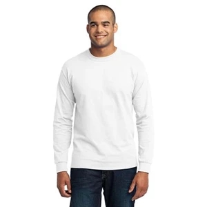 Port & Company (r) - Lt - X Lt White - Adult Long Sleeve 50/50 Cotton/poly T-shirt, Tall Sizes