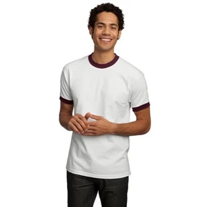 Port & Company (r) - S - X L Darks - Cotton, 6.1 Oz. Ringer T-shirt With Double-needle Hem