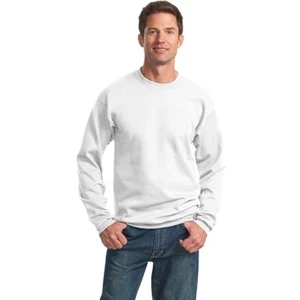 Port & Company (r) - S - X L White - Polyester/cotton 9 Oz. Crew Neck Sweat Shirt With Set-in Sleeves