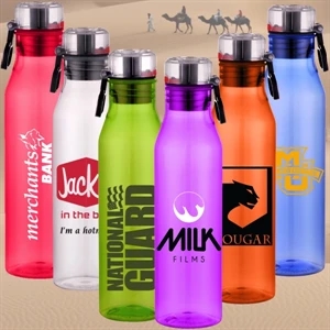 25 Oz. Translucent Tritan Water Bottle With Screw On Push Button Flip Open Lid