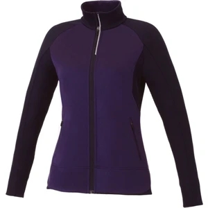 Mica - Blank - Women's Knit Jacket With Contrast Ribbed Collar And Arm Detail