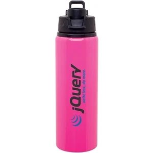 H2go (r) Surge - Neon Pink - 28 Oz Single Wall Aluminum Water Bottle With Threaded Flip-top Lid