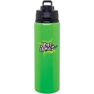 H2go (r) Surge - Neon Green - 28 Oz Single Wall Aluminum Water Bottle With Threaded Flip-top Lid