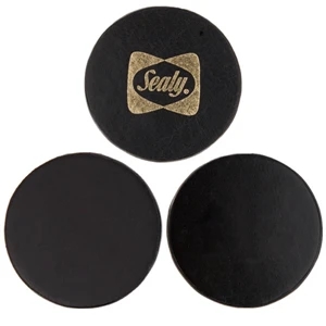 Atlantis - Black - Round Cowhide Leather Coaster Set. Price Including Deboss/screen Each 4 Coasters