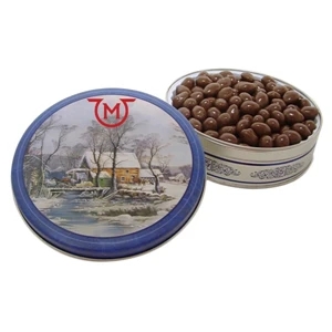 Chocolate Covered Almonds Designer Gift Tin; 6 11/16" X 1 13/16" Dimensions; 20 Oz