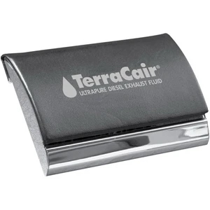 Black Leatherette Business Card Case With Chrome Accents And Magnetic Closure