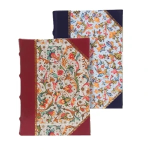 Florentine - Navy Journal With Paper With 18kt Gold Rotelle On Front And Back. Gold Edge