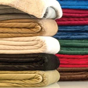 Sutterwood - Deluxe Micro Mink Sherpa Blanket. 1 Side Micro-mink/1 Side Faux Lambs Wool Sherpa