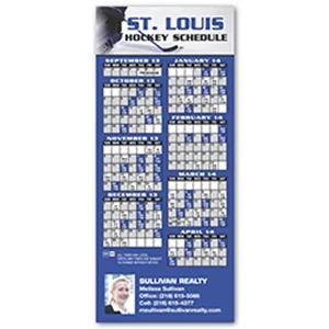 Hockey Schedule Magnet, 8" X 3 1/2". Approximately .020 Material Thickness