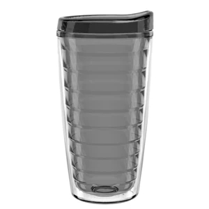Tritan (tm) N-dome (tm) - Smoke - Color Inner-wall Tritan 16 Oz. Clear Double Wall Tumbler With Lid & Straw