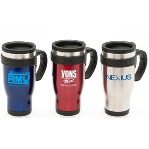 Commuter - Blue - 16 Oz. Commuter Mug With Stainless Steel Outer Shell And Plastic Inner Liner
