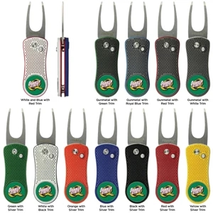 Pitchfix (r) - Switchblade Divot Repair Tool With Full Color Removable Ball Marker