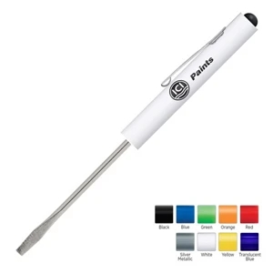 Pocket Partner (tm) - Pocket Screwdriver With Regular Blade And Button Top, Handy Pocket Clip