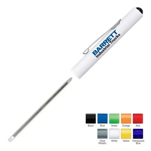 Pocket Partner (tm) - Pocket Screwdriver With Reversible Blade And Button Top