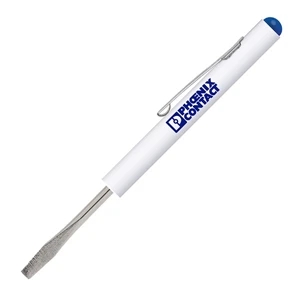 Micro Tools (tm) - White Micro Tool Screwdriver Regular Blade With Button Top