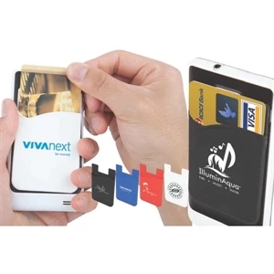 The Custodian - Black - Adhesive Silicon Wallet Attaches To Most Iphones And Smartphones