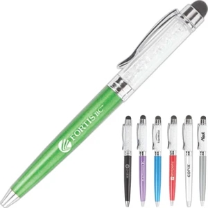 The Diamond - Black - Stylus And Ballpoint Pen With Sophisticated Diamond-like Silica Sand