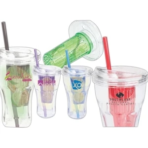 The Retro - Blue - 16 Oz Tumbler With Detachable Infuser For Fruit, Mint And Tea