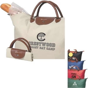 The Fashionista - Beige - Foldable Zippered Tote Bag Made Of 600 Denier Polyester