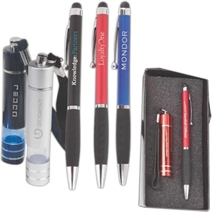 The Creative;the Lakeview;the Lantern - Black - Mini Lantern Flashlight And Stylus Pen Gift Set