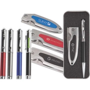 The Decisive;the Dome Pen;the Everyman - Compact And Practical Tools In An Aluminum Tin