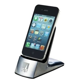 Silver Mobile Cell Phone Holder, Also Holds Small Electronics And Business Cards