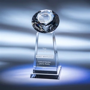 Diamond Spire (r) - Clear - Award With Your Choice Of Color Diamonds Mounted To A Clear Optic Crystal Base