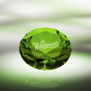 Green - Diamond Paperweight Made Of Pure Optic Crystal Is True To Form