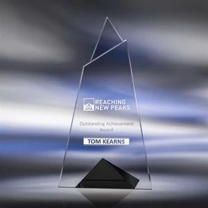 Skyward - Black - Small - Starphire Crystal Award That Resonates Will For Those Who Went The Extra Mile
