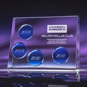 Progression - Blue - Optional Plaque Plate Is Held In Place By The Angled Design Of The Perpetual Award