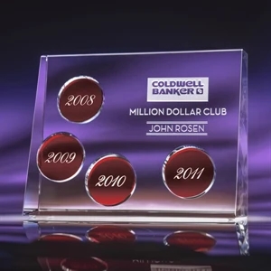 Progression - Red - Optional Plaque Plate Is Held In Place By The Angled Design Of The Perpetual Award