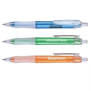 Ballpoint Pen With Pearl Finish Triangular Barrel And Soft Silicone Grip