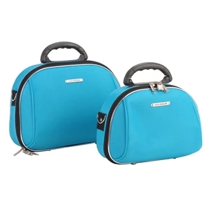 Rockland (tm) - Black - 2 Piece Travel/cosmetic Bag. 3 Year Limited Warranty. Blank