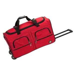 Rockland (tm) - Black - 36" Rolling Multi-pocket Duffle. 3 Year Limited Warranty. Blank