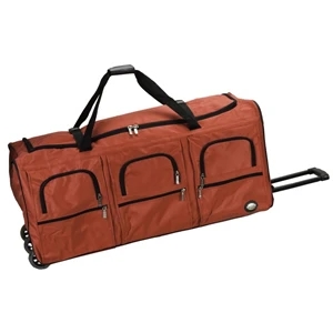 Rockland (tm) - Black - 40" Rolling Multi-pocket Duffle. 3 Year Limited Warranty. Blank