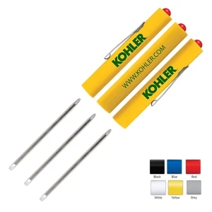 Tri-ad (tm) - Tri Ad Triangular Pocket Screwdriver With Reversible Blade And Button Top