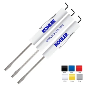 Tri-ad (tm) - Tri Ad Triangular Regular Blade Pocket Screwdriver With Key Hex Tool Top