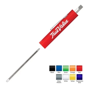 Big Jake (tm) - Big Jake Reversible Blade Pocket Screwdriver With 1/4 Slotted Bit Tool Top