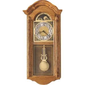 Fenton - Quartz Dual Chime Wall Clock With Polished Brass Lyre Pendulum