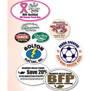 Kwik Ship - Polyester - 3.75" X 2.375" Oval White Vinyl Or Clear Polyester Decal