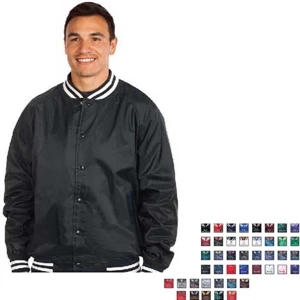 Westark (r) - Royal-royal-white-gold - Youth Satin Solid Flannel Lined Baseball Jacket