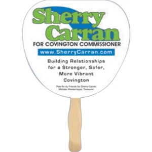Stock Shape Leaf Hand Fan With Wood Handle ( Wood Stick) Attached With Adhesive