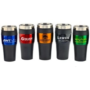 16 Oz. Commuter Tumbler With Stainless Steel Outer Shell And Plastic Liner