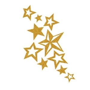 Skin Sugar Collection - 1.5" X 1.5" - Gold Star Cluster Temporary Tattoo