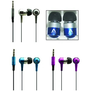 Metalix (tm) - Stereo Earphone With Your Logo Printed. Perfect For Ipad, Ipod, Iphone, Mp3 Player