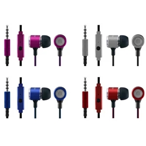 Metal Earbud With Built-in Microphone, In-ear Isolation System,tangle Free Flat Cord