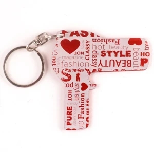 Anodized Aluminum Hair Blow Dryer Shape Key Chain And Bottle Opener Combination