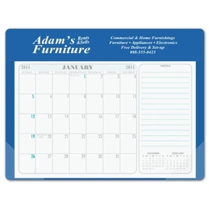 Gray And Green Calendar Colors - Desk Calendar Pad With Vinyl Header And Backing, 11 1/2" X 8 3/4"