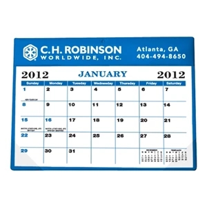 Black And Blue Calendar Colors - Desk Calendar Pad With Vinyl Header And Backing, 11 1/2" X 8 3/4"