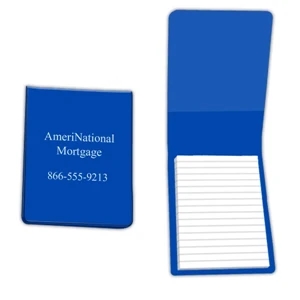 Pocket Size Vinyl Note Pad, Includes A Non-adhesive Pad With 40 Ruled Line Sheets